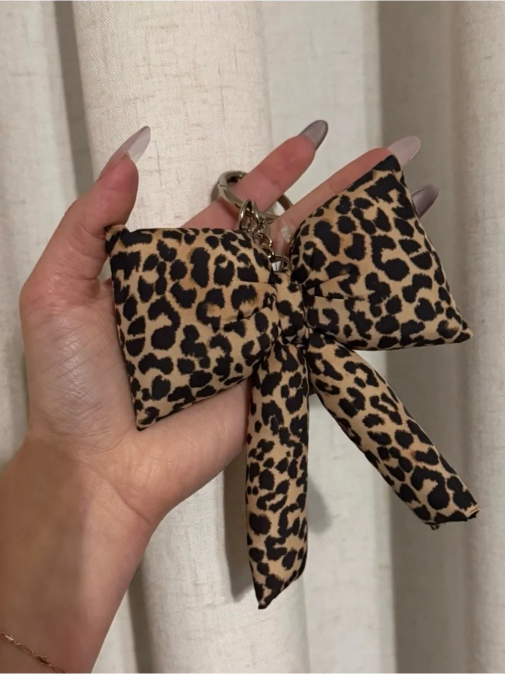 Leopard Print Bow Keychain - NWT